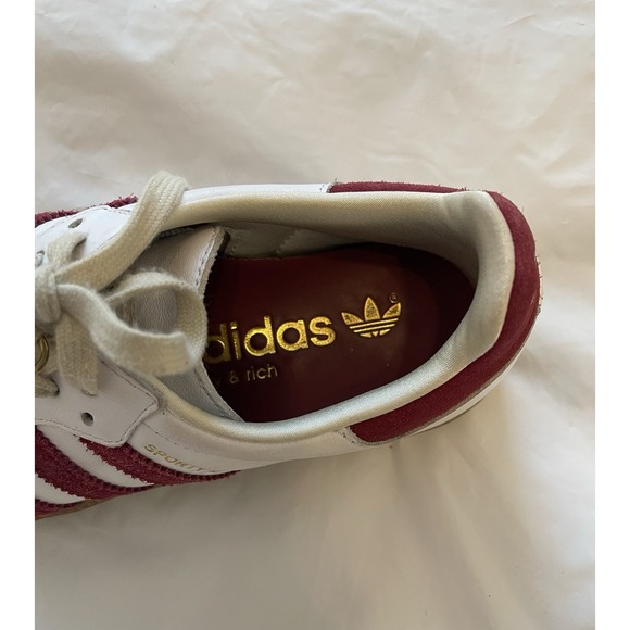 Unisex Sambas OG Adidas X Rich N Sporty Men's 6.5 Women's 8.0 Burgundy - Picture 8 of 8